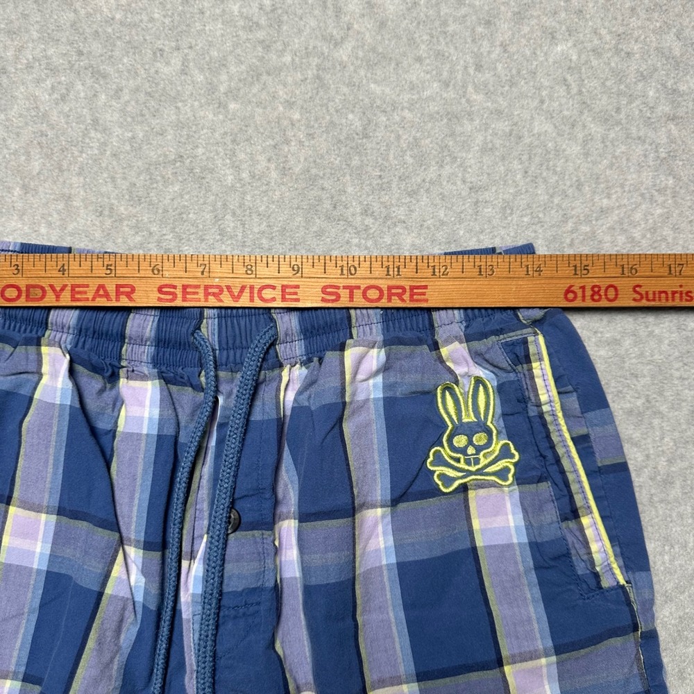 Psycho Bunny Mens Blue Plaid Shorts Size Medium Cotton - Picture 4 of 7